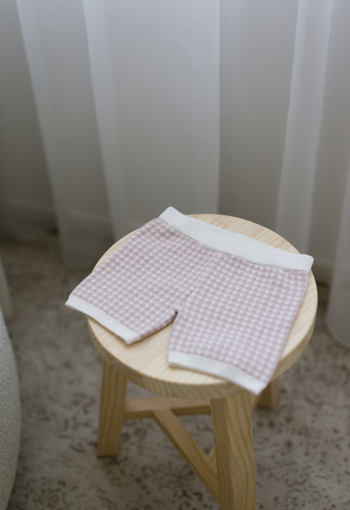 Mauve Gingham Bike Short