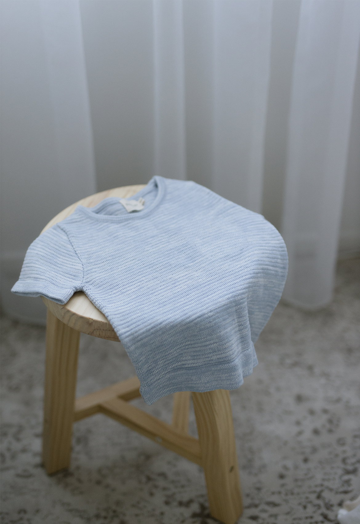 Sky Blue Textured Tee