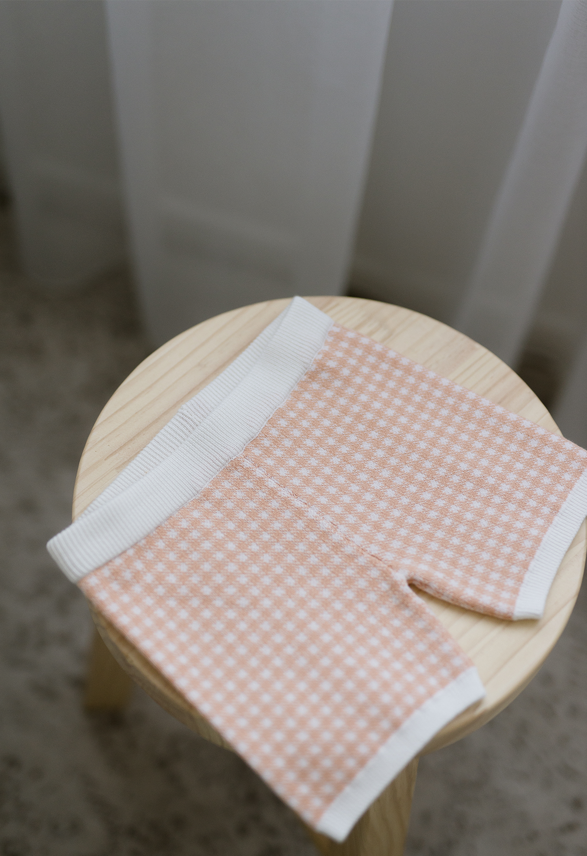 Peach Gingham Bike Short