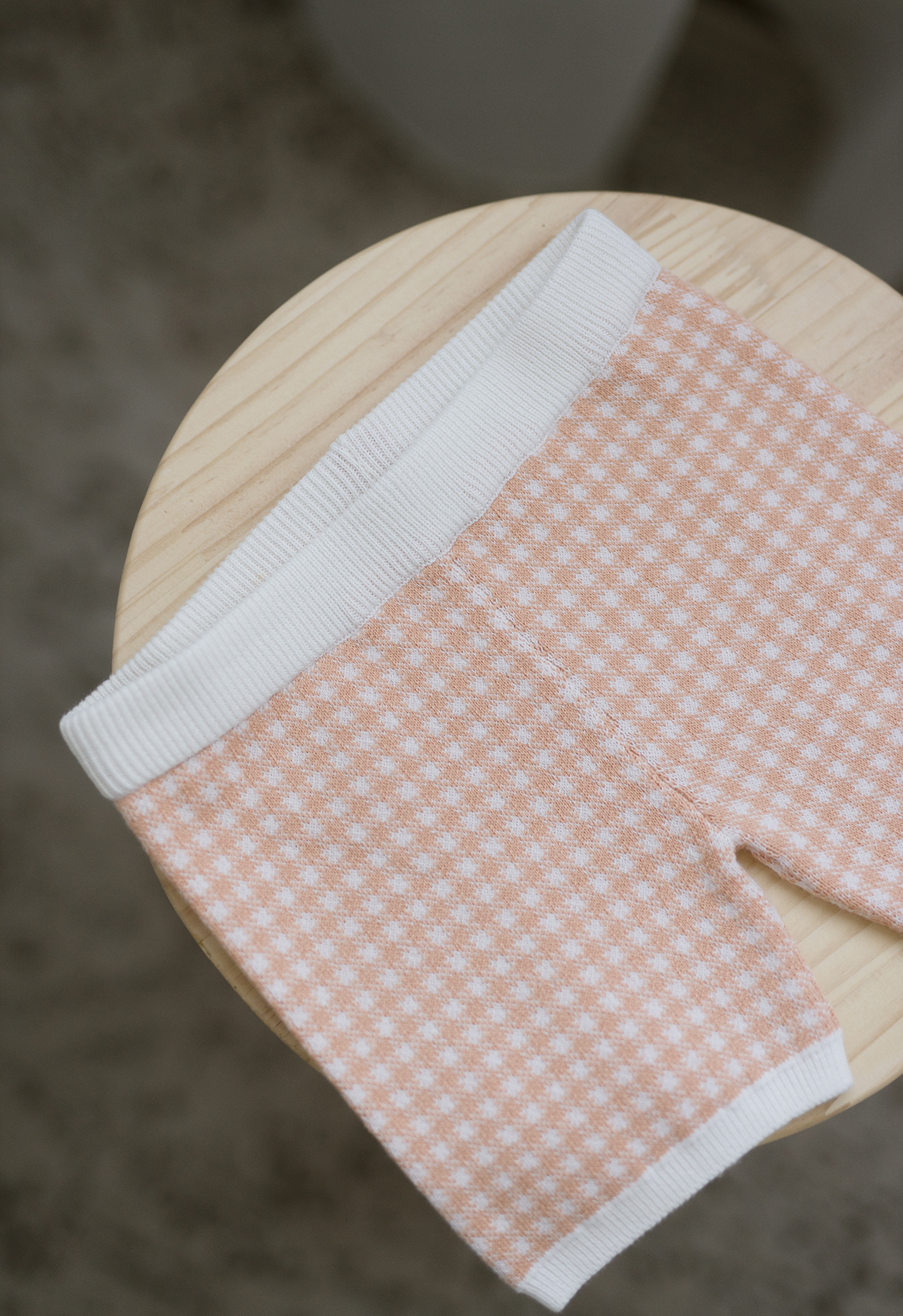 Peach Gingham Bike Short
