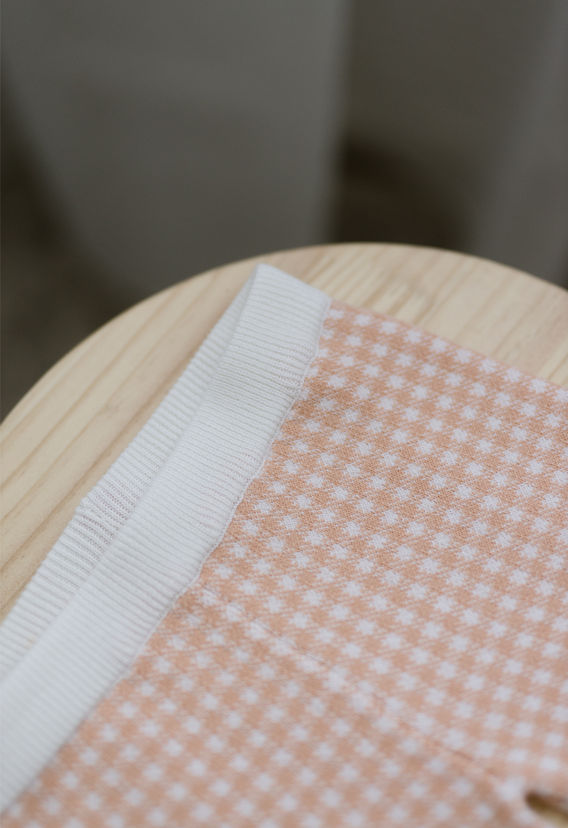 Peach Gingham Bike Short