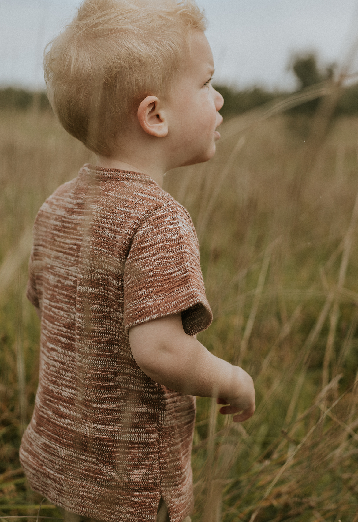 rust textured boys t-shirt made from organic cotton