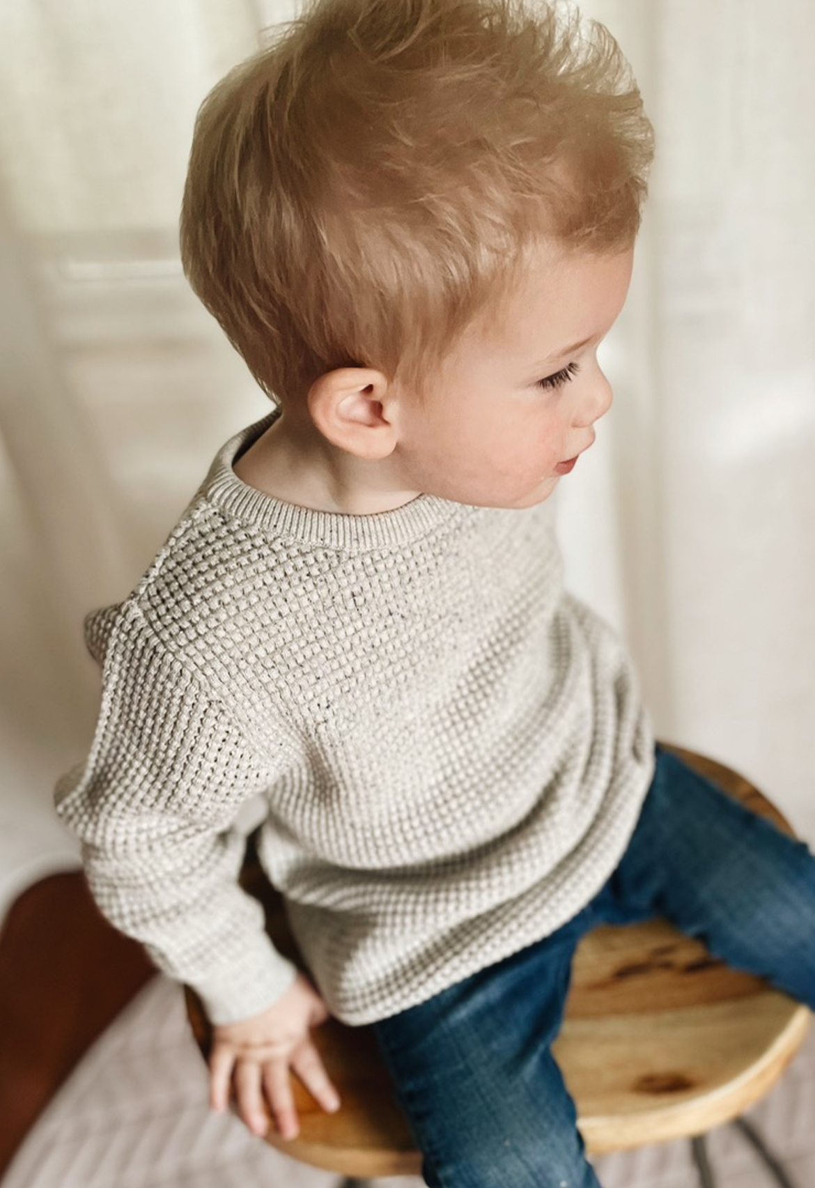 Waffle Jumper (Ivory Speckle)