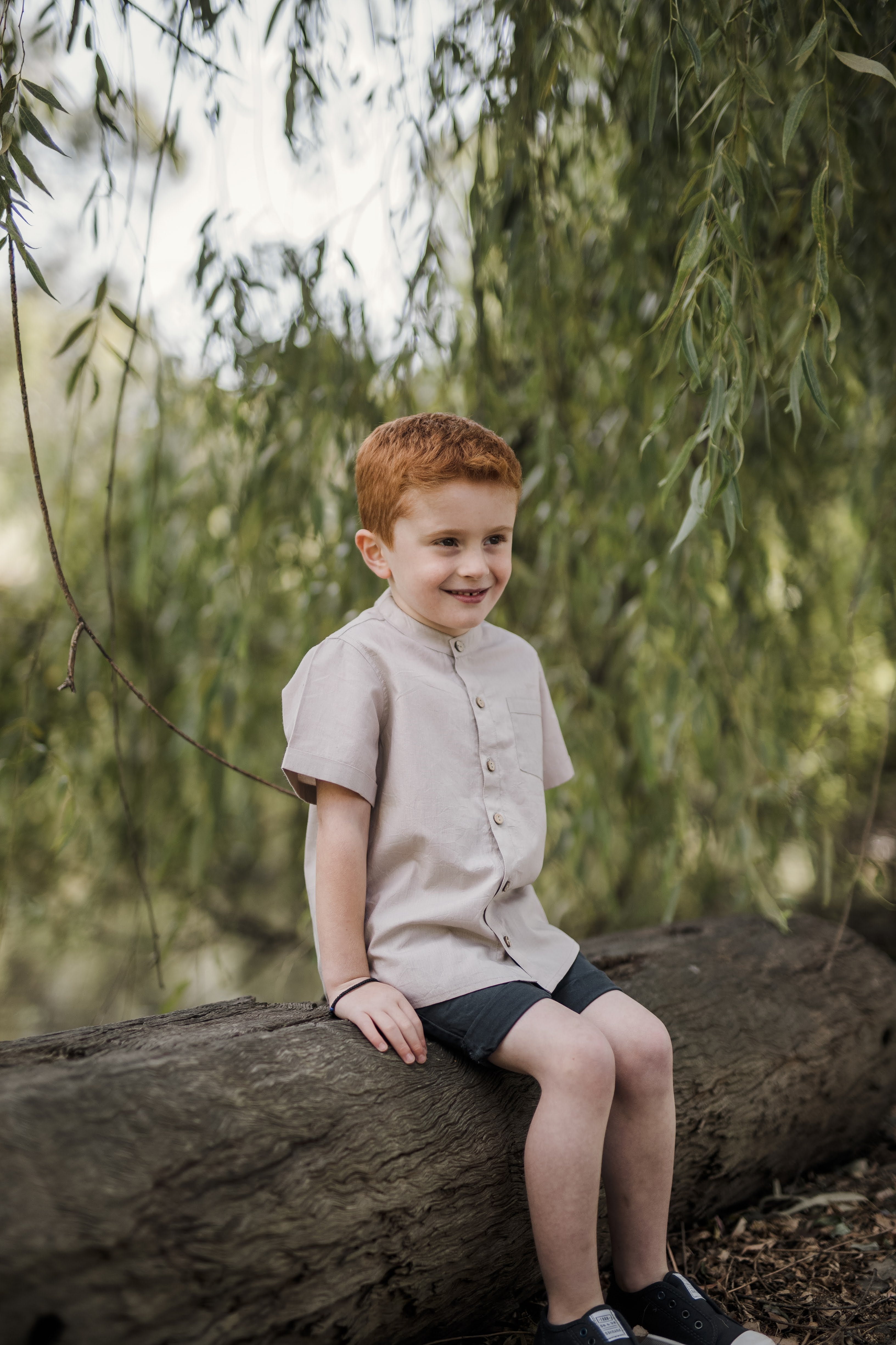 Grandpa Collar Shirt (Grey)