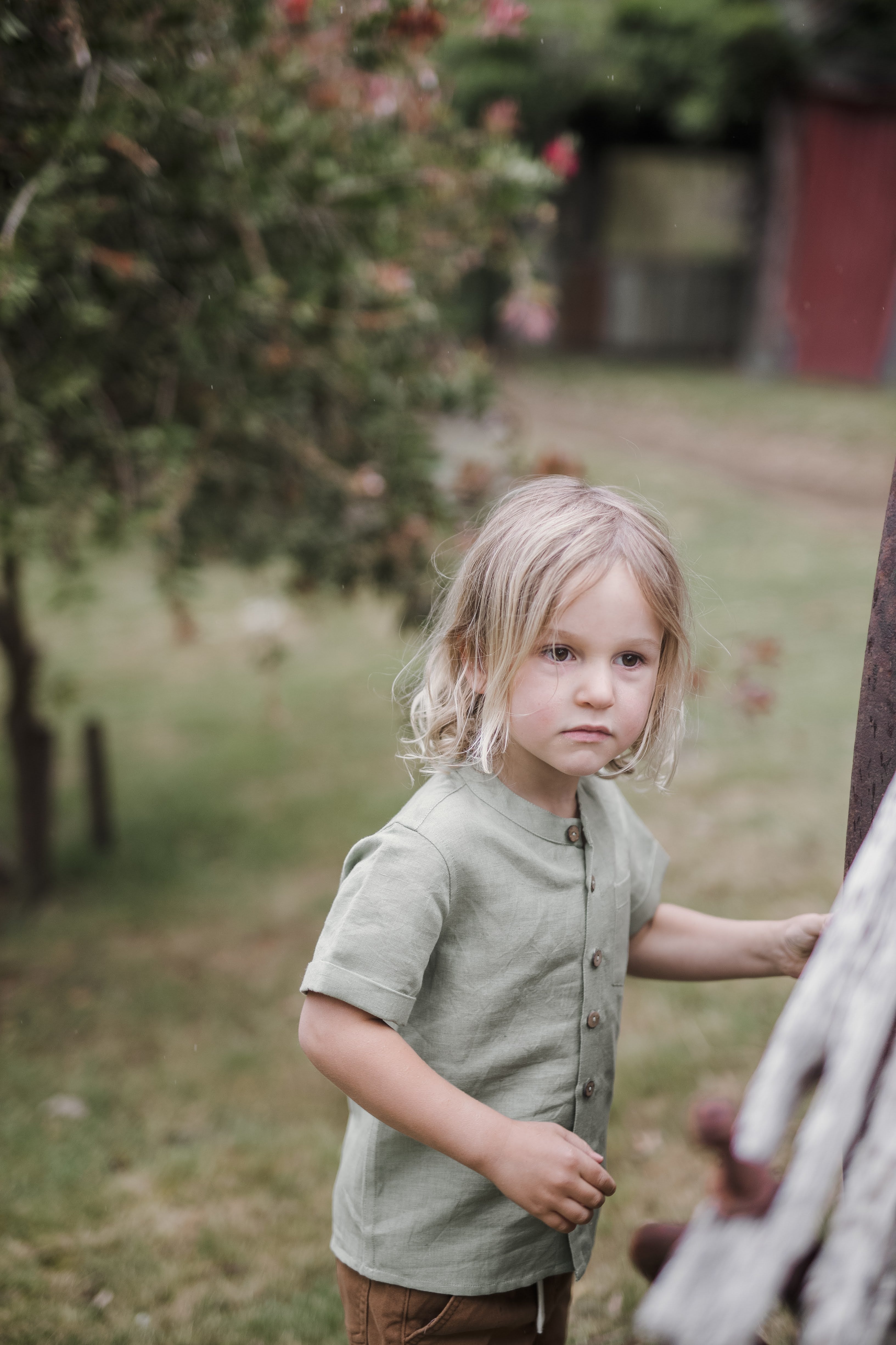 Grandpa Collar Shirt (Sage)