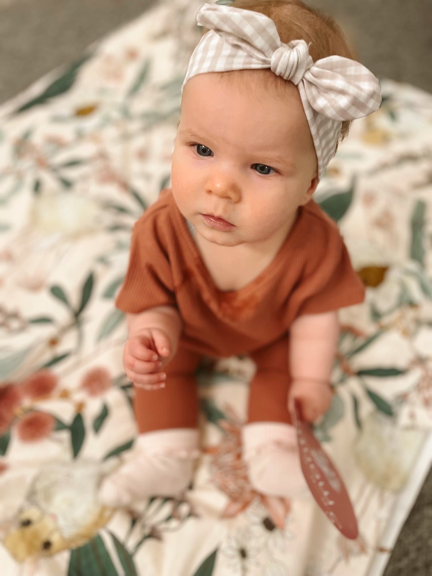 Waffle side split TEE (ginger)