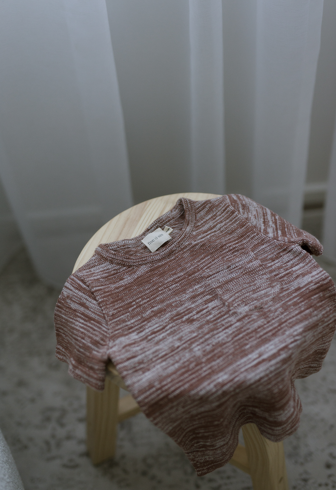 rust textured t shirt slub organic cotton