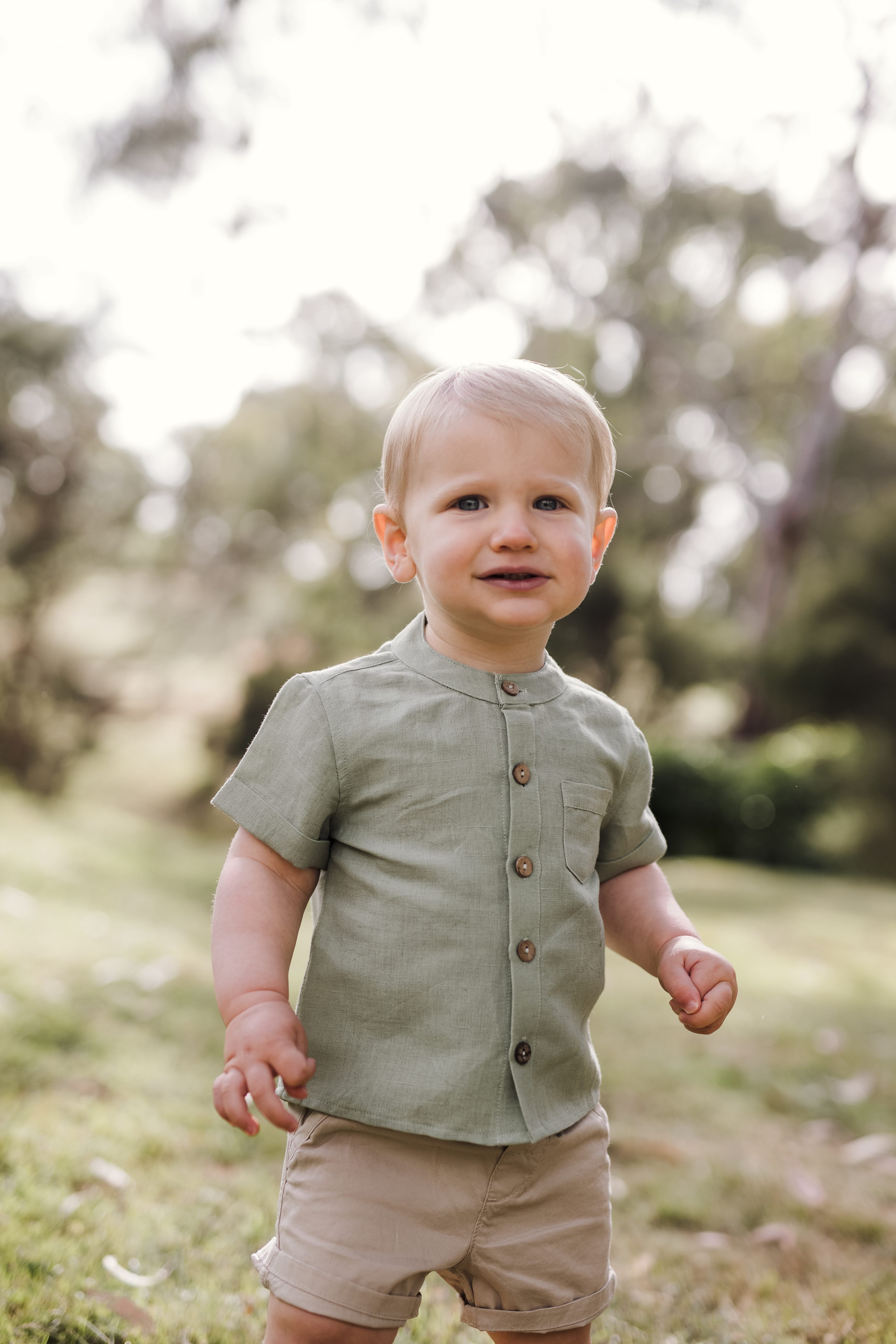 Grandpa Collar Shirt (Sage)